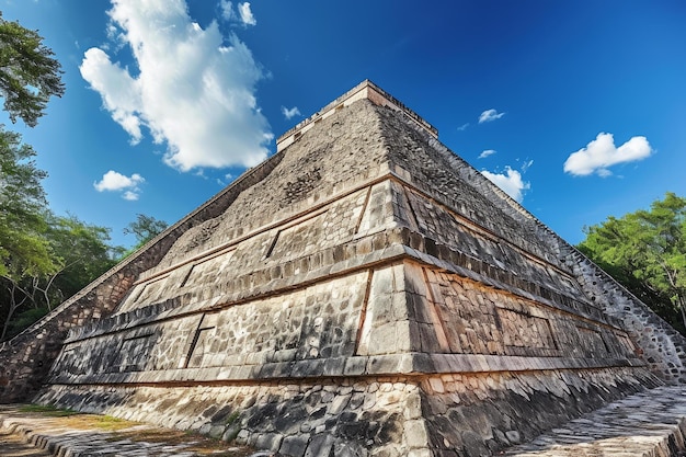 Таинственный ацтекский человек древняя пирамида генерирует Ай
