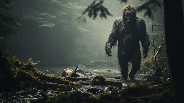 Mysterious bigfoot sighting in the deep forest