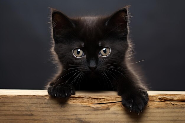 mysterious black kitten captivates with an empty canvas