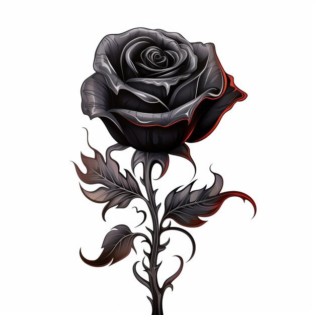 Photo the mysterious bloom a solitary black rose flourishing in a creepy halloween realm clipart png