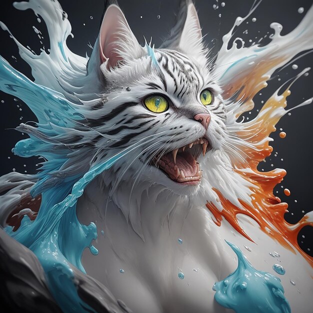 Mysterious Cat 3D Splash Art