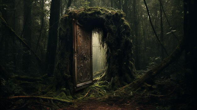 Таинственная дверь появляется посреди леса, ведущая в неожиданные царства.