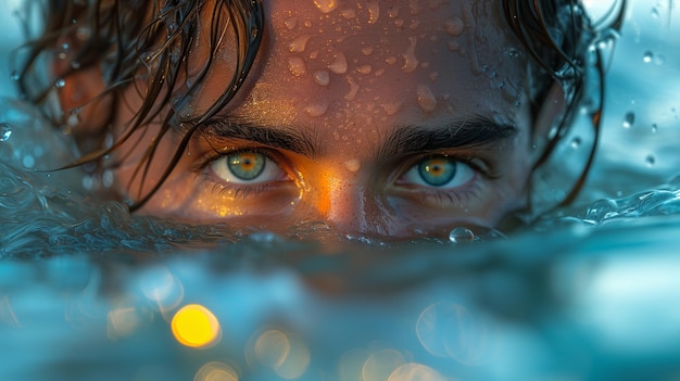 Mysterious Eyes Peering Through Water Droplets