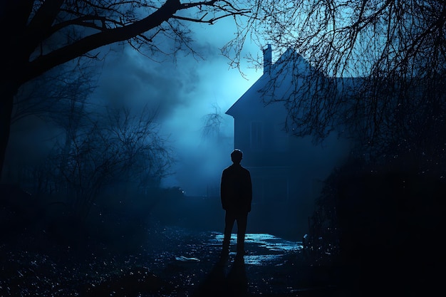  Mysterious Figure in the Moonlight | Premium AI-generated image