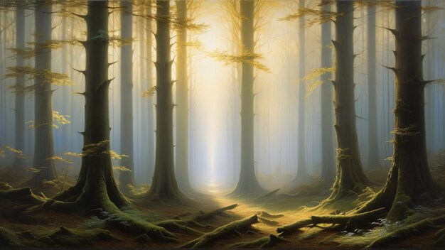 Photo mysterious forest enchantment