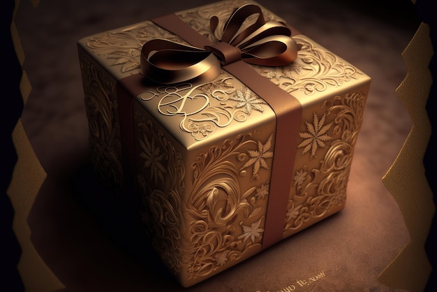 Photo mysterious gift box for present