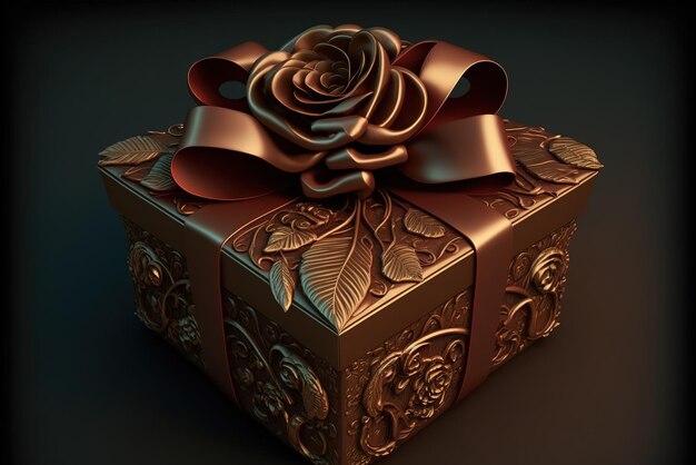 Photo mysterious gift box for present