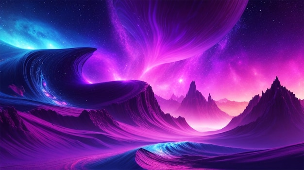 Mysterious glowing galaxy creates various color backdrop