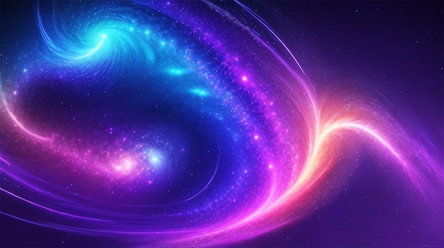 Mysterious glowing galaxy creates various color backdrop