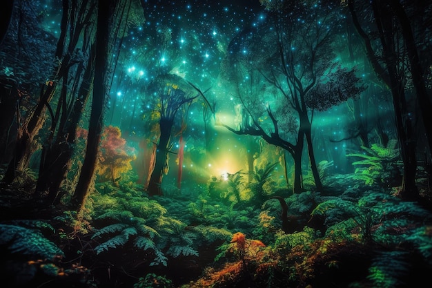 A mysterious and magical forest home to the cosmic zoo