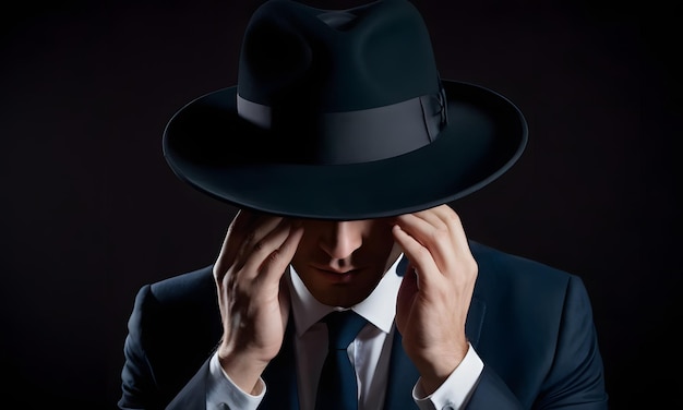 mysterious man with hat