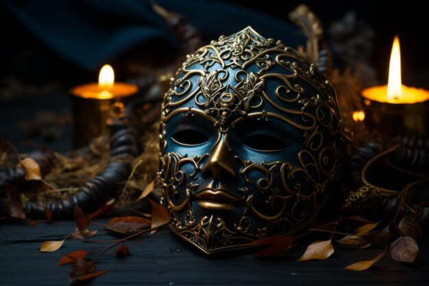 Foto mysterious mask in dramatic lighting