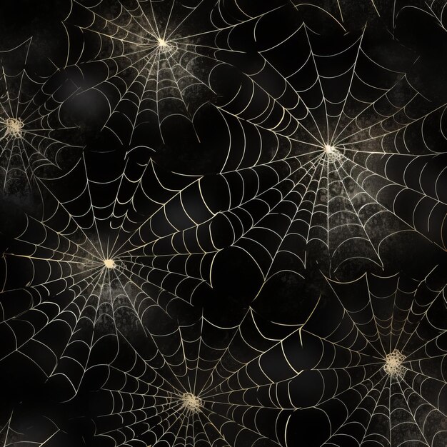 Photo mysterious night captivating spider web pattern on black