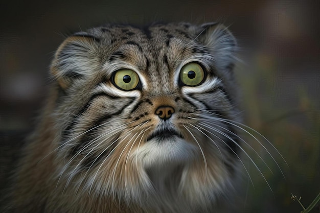 Mysterious Pallas's Cat Observing its Surroundings in the Central Asian Highlands