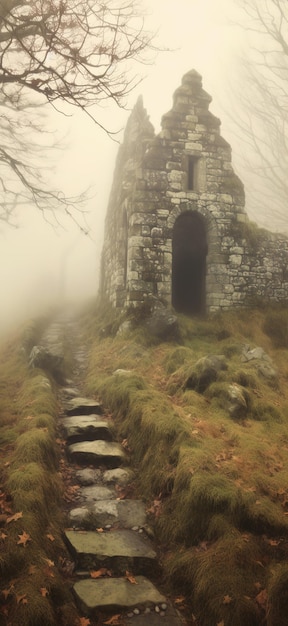 mysterious place with ruins