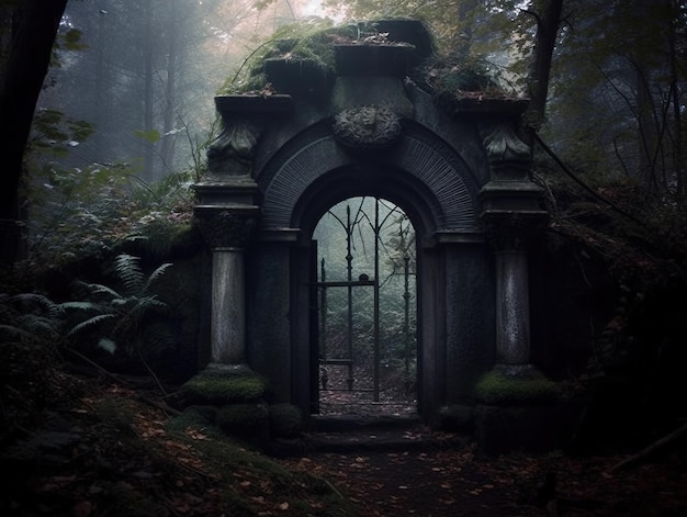 mysterious place with ruins