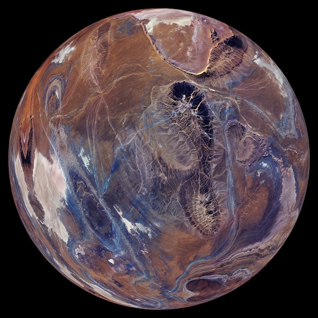 Mysterious planet in space, satellite of a star. Super-earth planet, realistic exoplanet suitable for colonization, earth-like planet in far space, 3d render