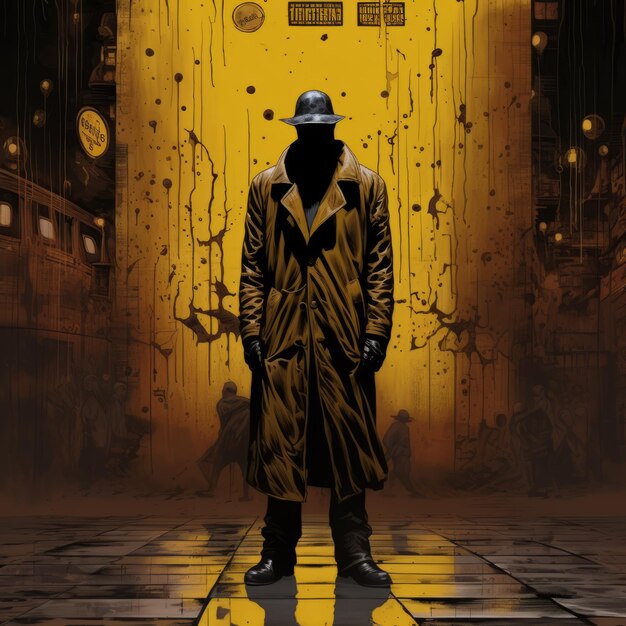 Photo mysterious superhero in trench coat a dark and stylish comic book character