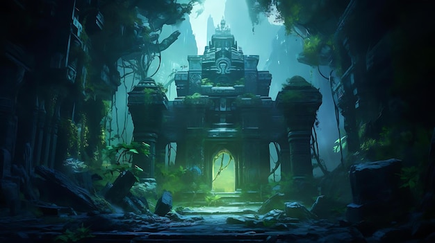 A mysterious temple in the jungle