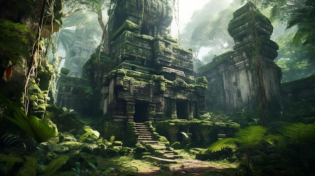 A mysterious temple in the jungle