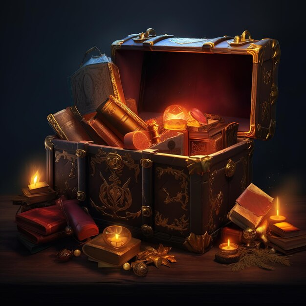 Photo mysterious treasure chest