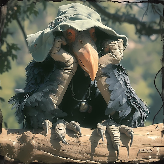 Mysterious Vulture in Sunglasses A Stunning Wildlife Stock Image