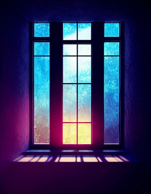 Mysterious window design 3d illustrated