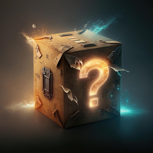 mystery box illustration generative ai