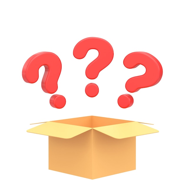 Mystery box Lucky box 3D element 3D illustratie