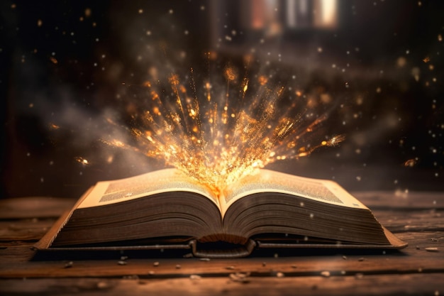 Mystery Open Book With Shining Pages Fantasy Book With Magic Light Sparkles  And Stars Vector Illustration Stock Illustration - Download Image Now -  iStock