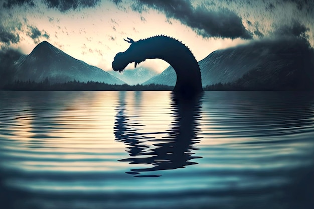 Mystery of Scottish lake Loch Ness monster in water