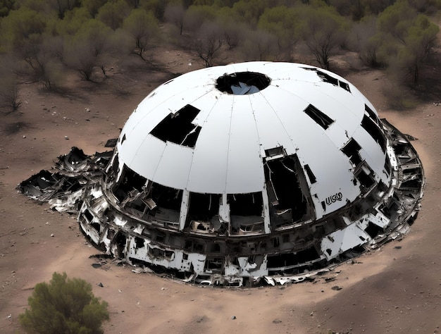 Mystery ufo crash site generative art by AI