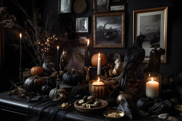 Foto decorazioni gotiche della strega misteriosa celebrazione di halloween
