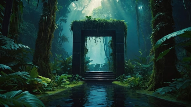 Photo mystic forest portal