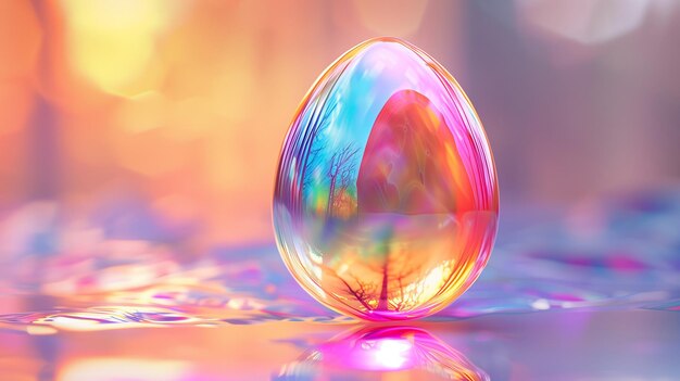 Mystic Holographic Egg Ethereal Light Reflections