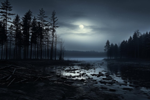 Photo mystic moonlight