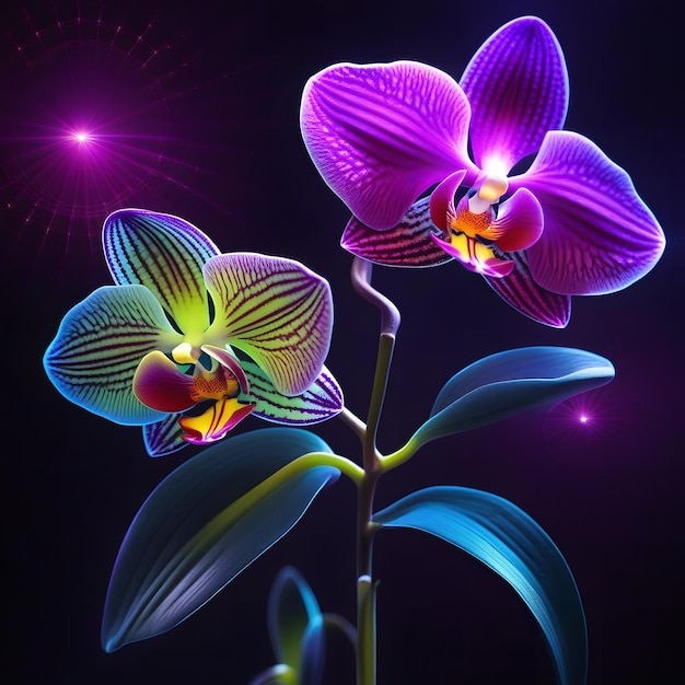 Foto mystic orchid enigma kirlianinspired ai elegance