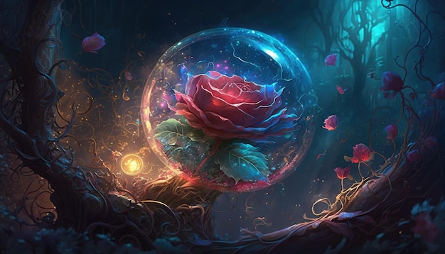 Mystic Rose Illumination ジェネレーティブ AI