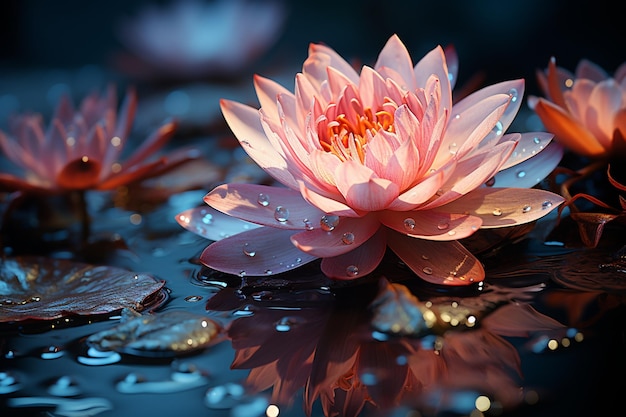 The mystical allure of a lotus its magic reflected on water