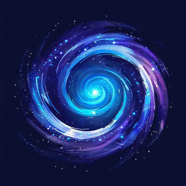 Mystical blue vortex in a starry space illustration