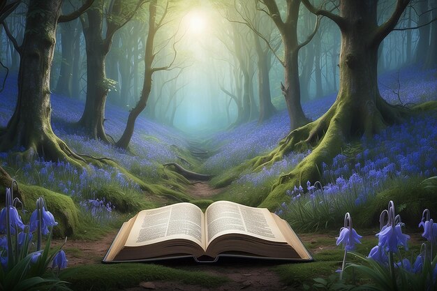 Mystical Bluebell Forest Enchanting Fantasy Story Cover