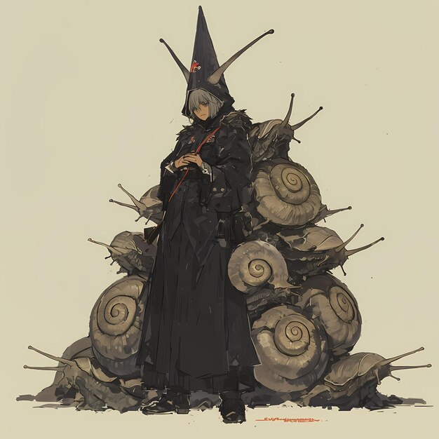 Photo mystical enclave sorcerer and snails