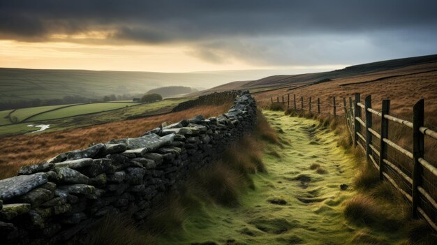 Mystical English Countryside A Serene Path At Sunset