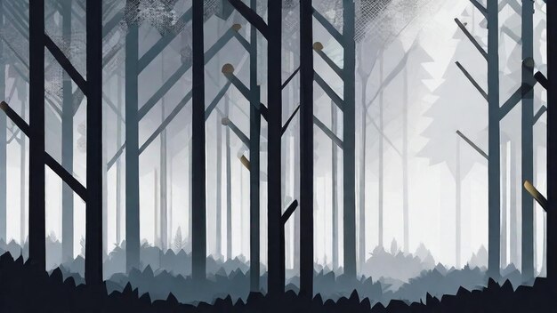 Mystical Foggy Forest