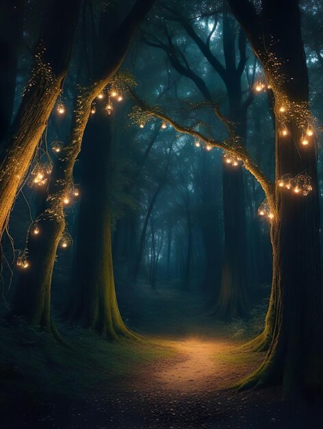 A Mystical Forest Awakens in the Ethereal Glow of Dusk Where Magic and Mystery Converge