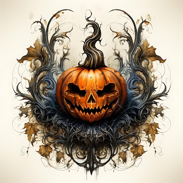 Mystical Halloween theme spooky pumpkin design