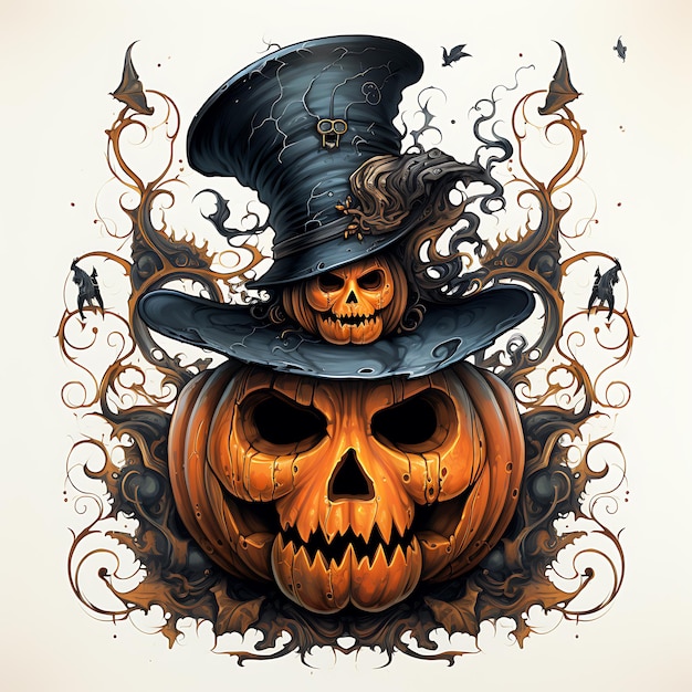 Mystical Halloween theme spooky pumpkin design