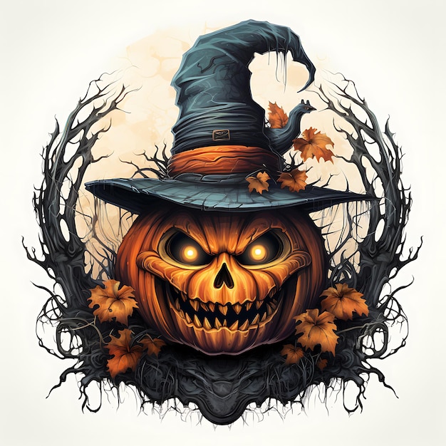 Mystical Halloween theme spooky pumpkin design