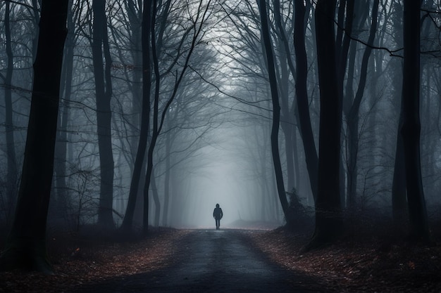 Foto viaggio mistico esplorando la foresta incantata della nebbia ar 32