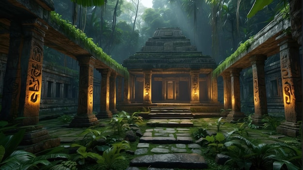 Mystical Jungle Temple at Twilight